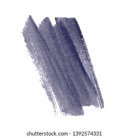 Blue paint flat brush strokes isolated on white background