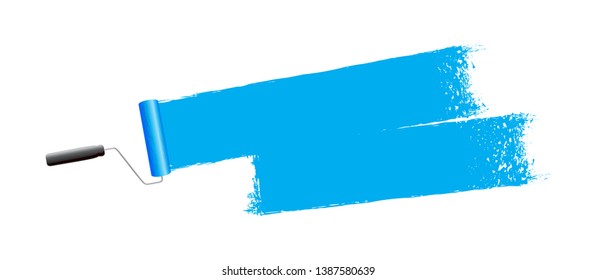 blue paint roller abstract background