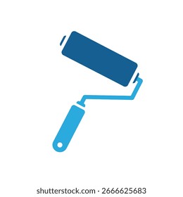 A blue paint roller icon with a dark blue roller head and a light blue handle, shown at an angle on a white background.