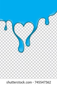 Blue paint splash with transparency background. Vector illustration.