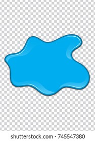 Blue paint splash with transparency background. Vector illustration.