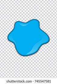 Blue paint splash with transparency background. Vector illustration.