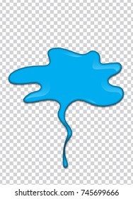 Blue paint splash with transparency background. Vector illustration.
