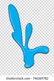 Blue paint splash with transparency background. Vector illustration.