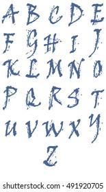 Blue Paint Splashed Alphabet