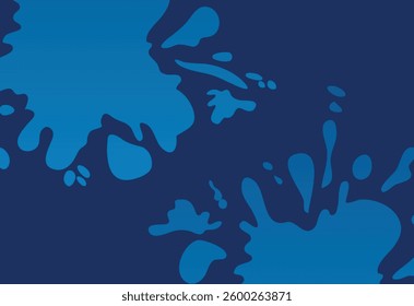 Blue paint splashes on a blue background. Vector illustration