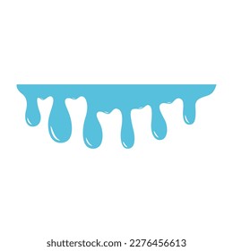 Blue paint splatter horizontal drips.