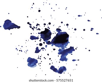 Blue paint splatter isolated vector
