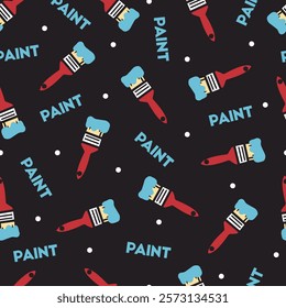 Blue Paint Splendor and Red Paint Brush Pattern. Perfect for fabric designs, wrapping papers, or any project that calls for a burst of creativity