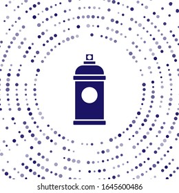 Blau-Paint-Spray kann Symbol einzeln auf weißem Hintergrund. Abstrakte Kreis Zufallspunkte. Vektorillustration-Illustration