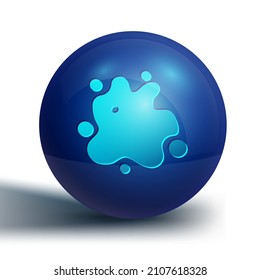 Blue Paint spray icon isolated on white background. Blue circle button. Vector