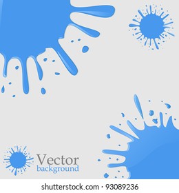 Blue paint stains. Abstract background. Vector illustration.