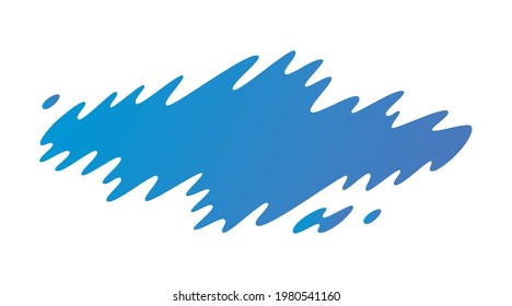 Barrera de salpicaduras de pinturas azules o ameba dinámica abstracta de forma líquida fondo de insignia de punto, marco de agujero ondulado o plantilla de fondo vectorial plano de hueco rasgado.
