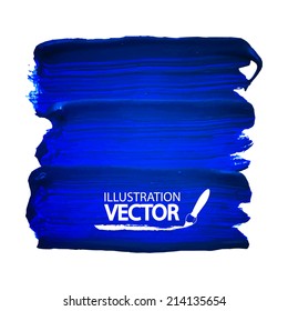 Blue paint stroke. Vector background  