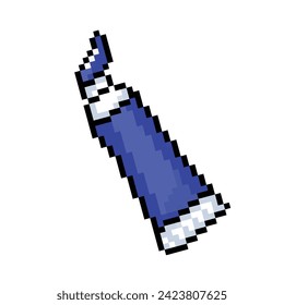 Blue paint tube. Pixel bit retro game styled vector illustration drawing. Simple flat cartoon drawing isolated on white background. Artist watercolor or acrylic painting equipments.