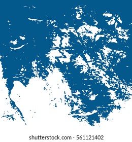 blue paint. turquoise stain. grunge texture. white background. vector illustration.