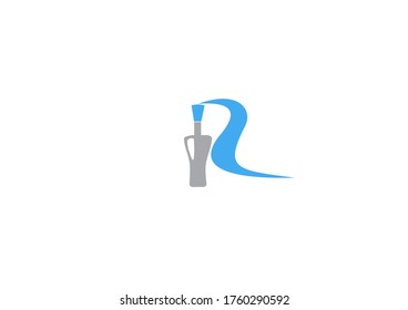 Icono de diseño del logotipo del vector de pintura azul