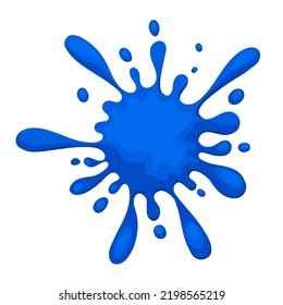 Blue Paintball Paint Splash Flat Vector Illustration Logo Icon Clipart