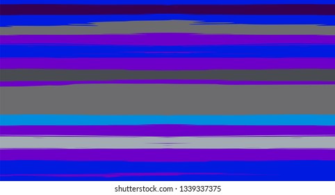 Blue Paintbrush Horizontal Seamless Sailor Stripes. Geometric Cool Vintage Graffiti Maritime Texture. Hand Painted Male or Female T-Shirt Autumn Ocean Pattern. Trace Blue Watercolor Sailor Stripes