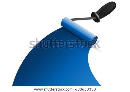 Blue Paintbrush Roller illustration