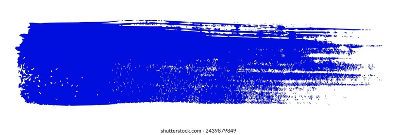 Blue paintbrush stroke isolated on transparent background. Vector illustration