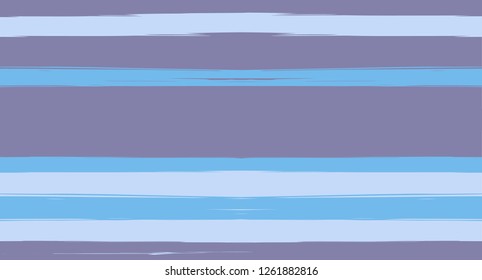 Blue Paintbrush Watercolor Seamless Sailor Stripes. Geometric Doodle Summer Maritime Texture Prints. Hand Painted Male or Female T-Shirt Funky Pattern Design. Track Blue Watercolor Sailor Stripes