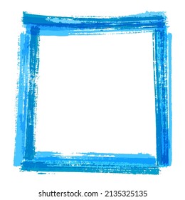 Blue painted frame isolated on white background. Suitable for Ukraine support messages.