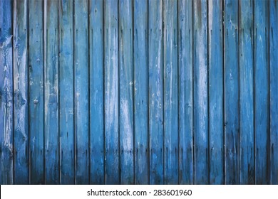 blue painted old wooden wall. cyan background, vector