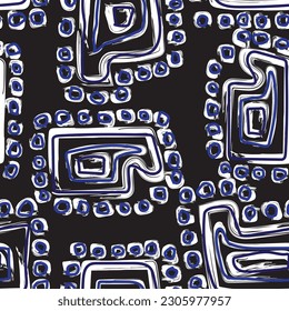 Diseño de patrón abstracto de Blue Paisley para textiles de moda, gráficos, fondos y artesanías