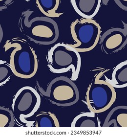 Abstraktes, nahtloses Muster für Modetextilien, Grafiken, Hintergründe und Handwerke in Blue Paisley