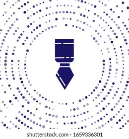 Blue Palette knife icon isolated on white background. Abstract circle random dots. Vector Illustration