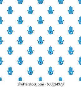 Blue palm with eye pattern