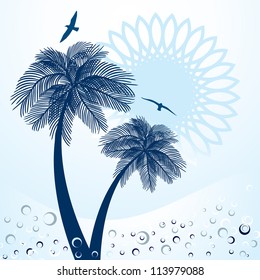 Blaue Palmen