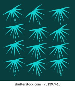 Blue palm trees