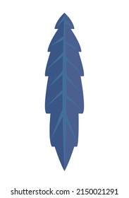 icono de la palma azul de la hoja tropical