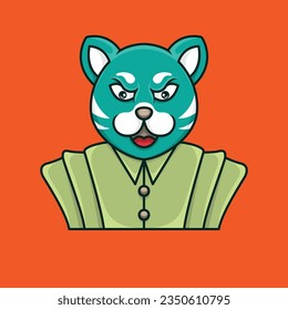 blue panda character logo mascot in honor noble costume