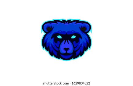 Blue panda mascot logo design with modern illustration concept style for badge, emblem and t shirt printing. Panda  illustration for sport and e-sport team.