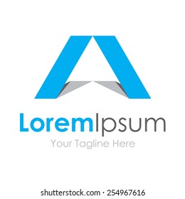 Blue panels arrow up progress simple business icon logo