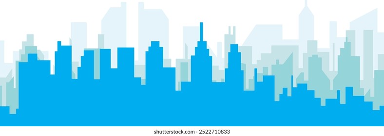 Cartaz panorâmico azul da cidade com fundo azul nebuloso transparente edifícios da FILADÉLFIA, ESTADOS UNIDOS