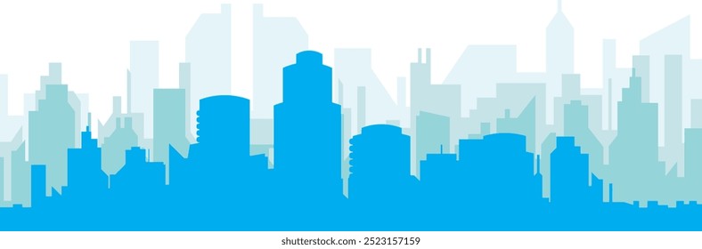 Cartaz panorâmico azul da cidade com fundo azul nebuloso transparente edifícios de HOUSTON, ESTADOS UNIDOS