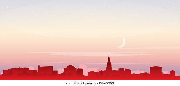 Póster panorámico azul del horizonte de la ciudad con edificios de fondo brumoso y nubes de la NUEVA YORK, ESTADOS UNIDOS