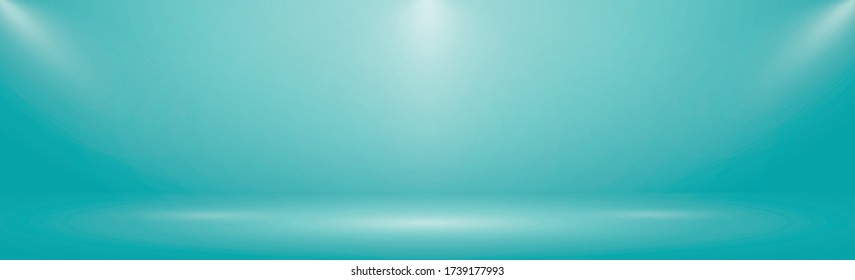 Fondo de estudio panorámico azul con brillo blanco