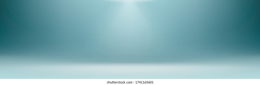 Fondo de estudio panorámico azul con brillo blanco