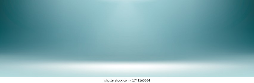 Blue panoramic studio background with white glow