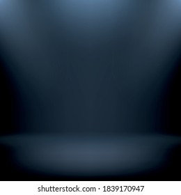 Fondo de estudio panorámico azul con brillo blanco - Vector