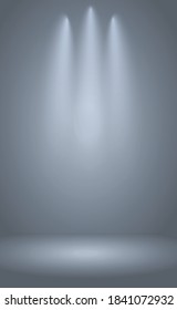 Blue panoramic studio background with white glow