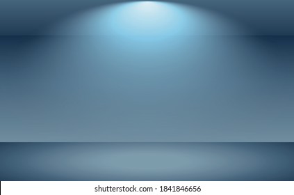 Fondo de estudio panorámico azul con brillo blanco