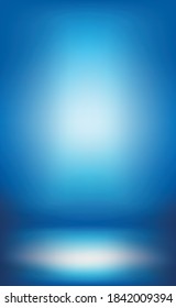 Blue panoramic studio background with white glow