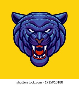blue panther head vector illustration