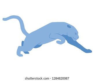 blue panther jumping